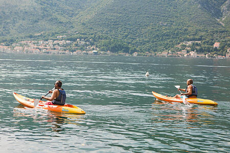 kayaking in the bay at palazzo radomiri hotel montenegro