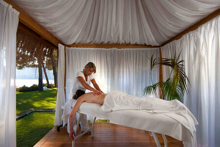 massage cabana in the garden at Hotel Formentor Mallorca