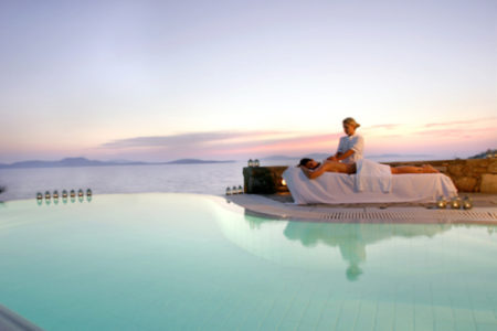 massage treatments by your private pool or in the spa at Mykonos Grand