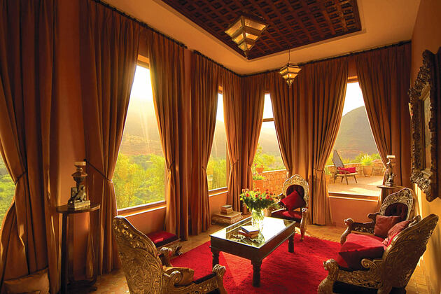 master suite lounge at kasbah tamadot hotel morocco