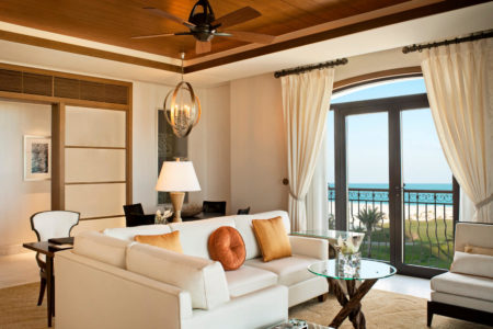 ocean suite living room at st regis island resort abu dhabi