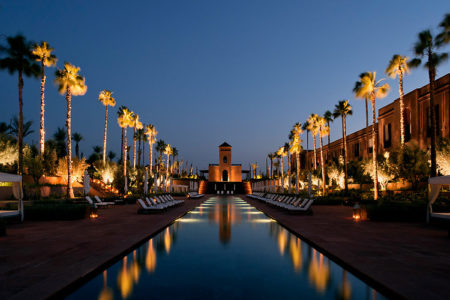 Selman hotel pool at night