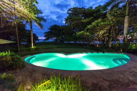 pool at night at latitude 10 costa rica