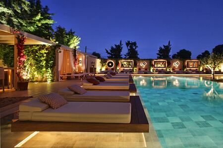 pool at night at The Margi hotel