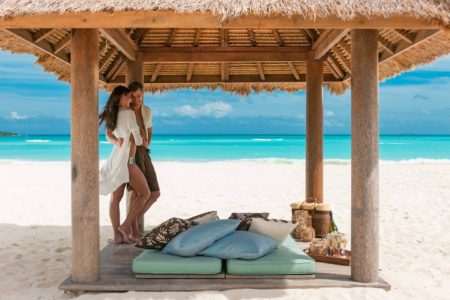 private beach cabanas at sandals emerald bay resort bahamas