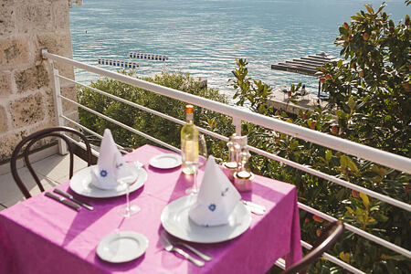 private dining terrace at palazzo radomiri hotel montenegro