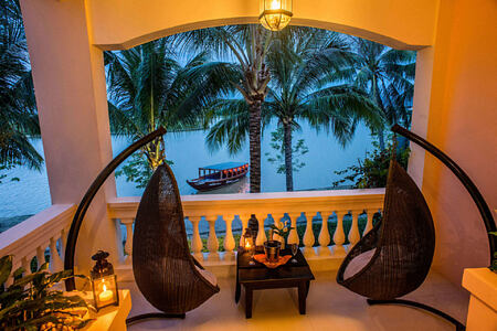 river view suite balcony at anantara hoi an hotel vietnam