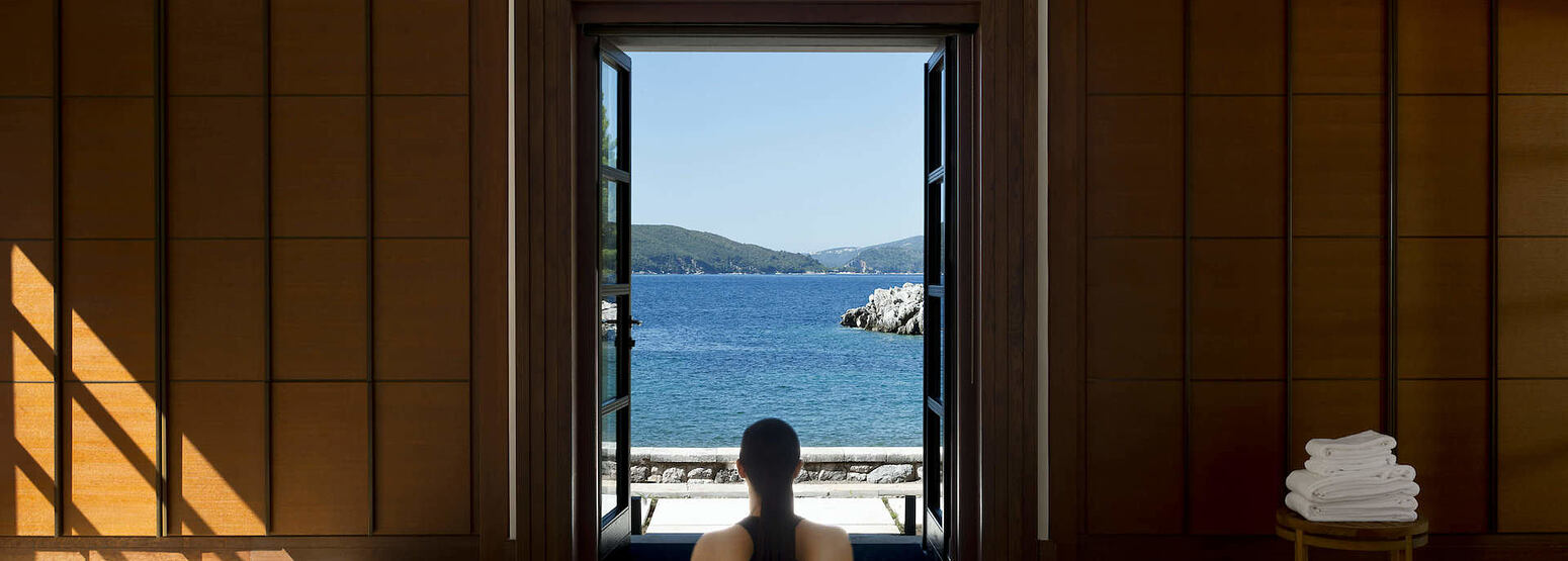 spa yoga pavilion at aman sveti stefan resort montenegro