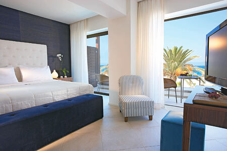 superior guestroom sea view at Amirandes Crete