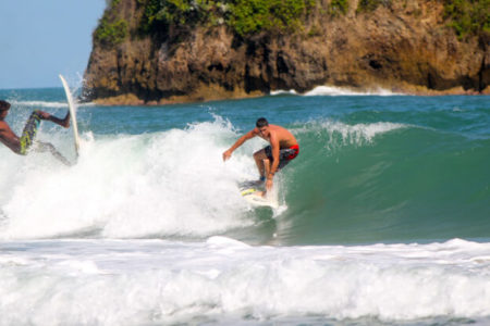 surfing at le cameleon hotel costa rica