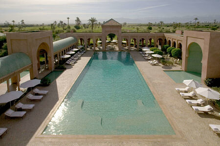 swimming pool at amanjena resort morocco