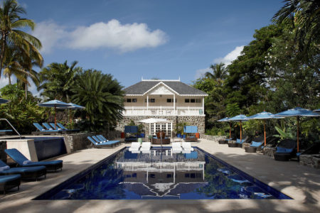 swimming pool at rendezvous resort st lucia caribbean