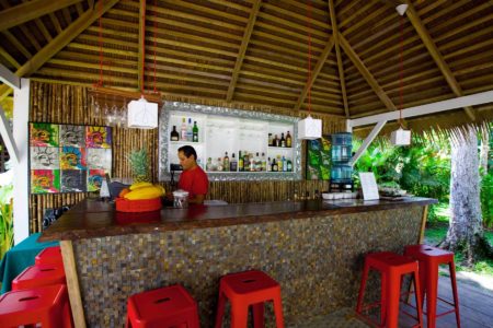 the bar at le cameleon hotel costa rica
