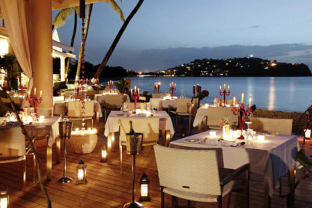 the terrace restaurant at rendezvous resort st lucia caribbean