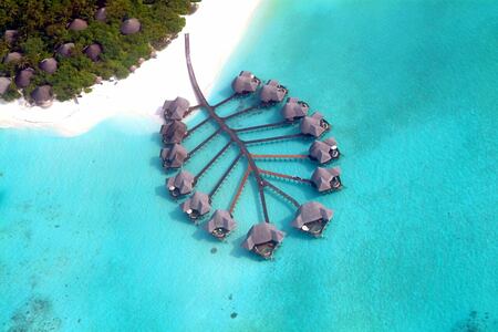 aerial view at coco palm dhuni kolhu resort maldives