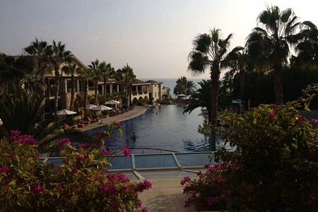 view from the lobby at columbia hotel cyprus