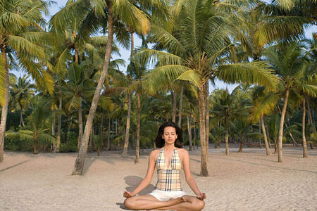 beach meditation at Carnoustie Ayurveda & Wellness Resort