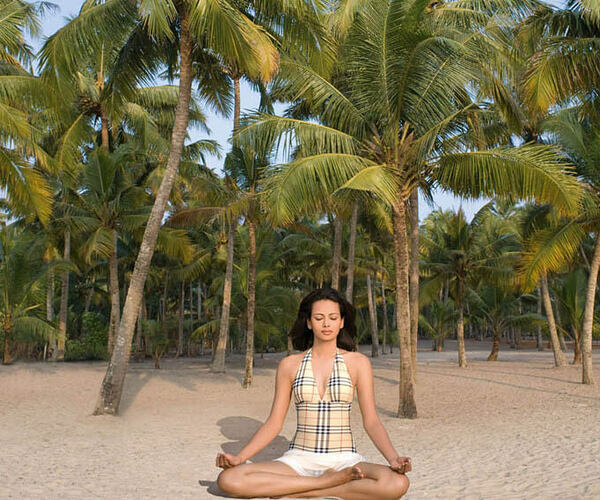 beach meditation at Carnoustie Ayurveda & Wellness Resort