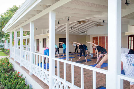 yoga at st james morgan bay resort caribbean