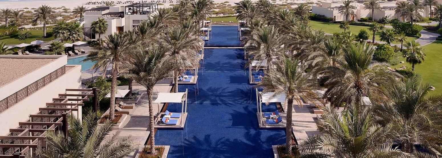 Aerial View along the pools at the Park Hyatt Abu Dhabi
