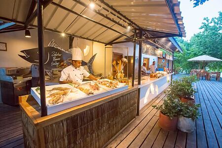 Buffetseafood delights at reethi beach resort maldives