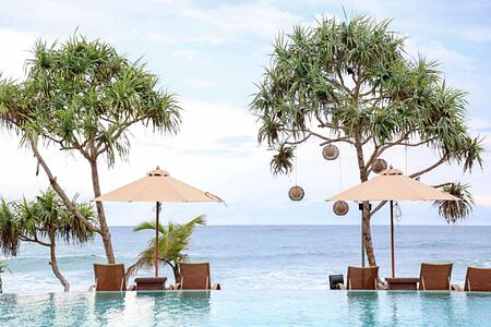 Infinity pool with sea in view at the Fortress Sri Lanka