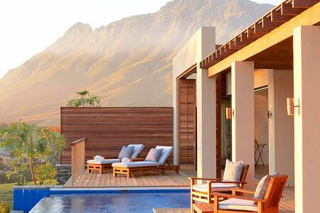 Lodge's private pool and deck at Delaire Graff South Africa
