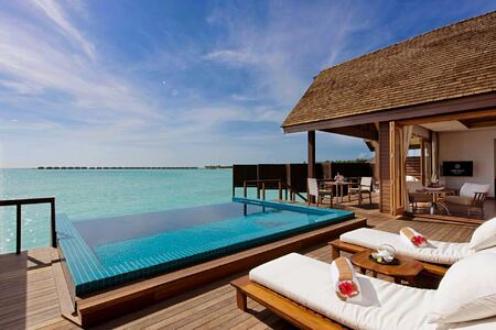 Ocean Villa Pool deck at Hideaway Beach Resort Maldives