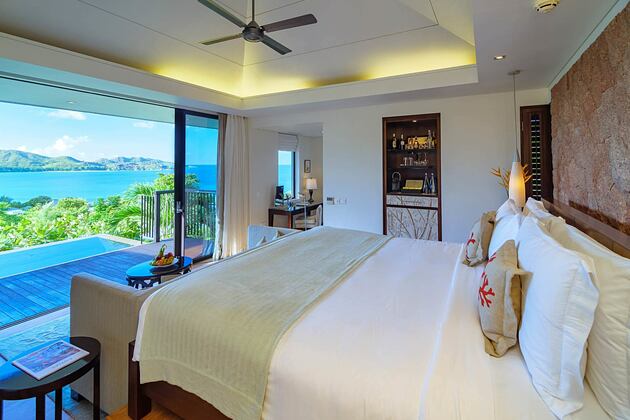 Oceanview Bedroom at Raffles Praslin Seychelles
