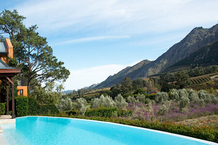 Pool with views of mountains at la Residence South Africa