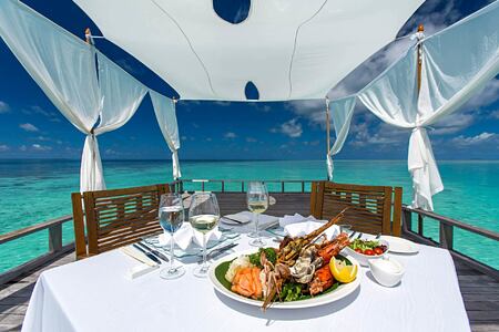 Seafood dining at Baros Maldives