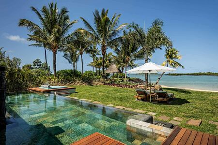 villa pool overlooking sea at Anahita Mauritius