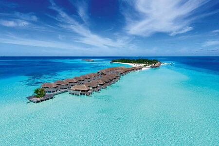 Aerial view of Constance Moofushi Maldives