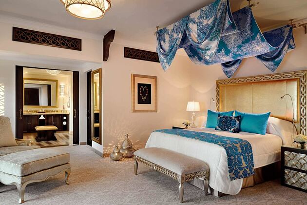 Arabian Court Prince Suite Bedroom at The Royal Mirage Dubai