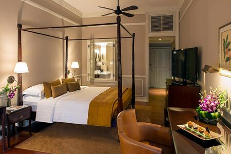 Balcony Suite bedroom at Raffles Hotel Le Royal Cambodia