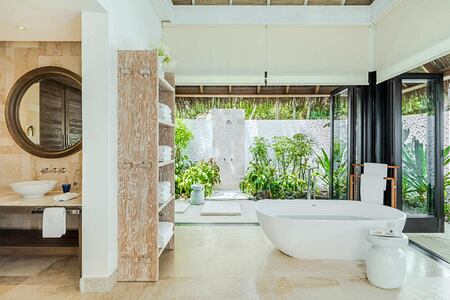 Beach Villa Bathroom at Como Maalifushi Maldives