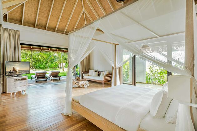 Beach Villa Master Bedroom at Como Maalifushi Maldives