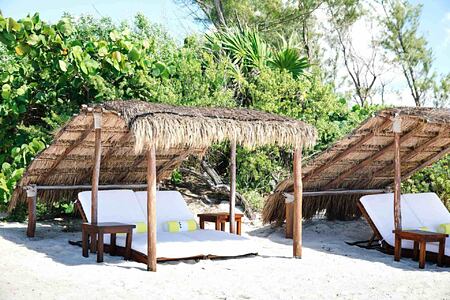 Beach beds at Esencia Mayan Riviera Mexico