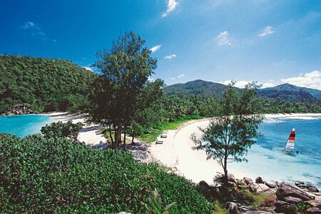 Beach view at Constance Lemuria Resort Seychelles