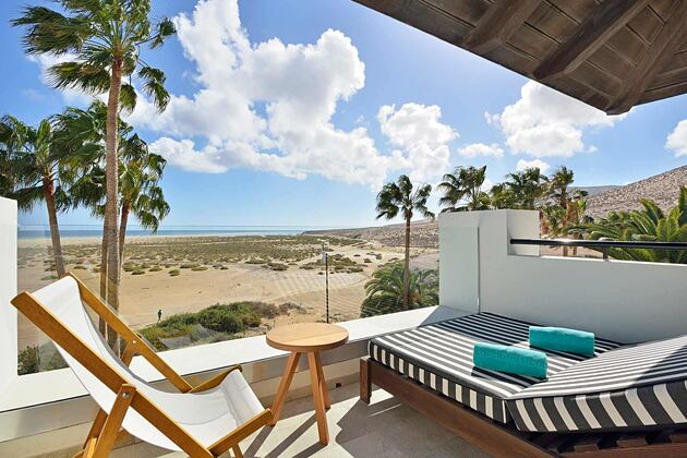 Beach view from Junior Suite balcony at Sol Beach House Fuerteventura