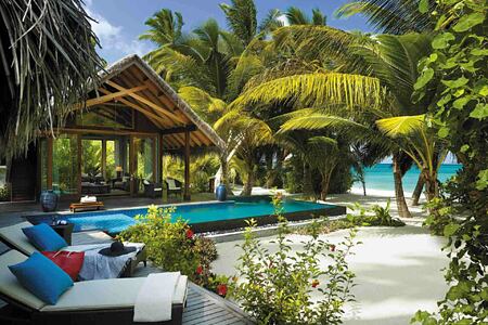 Beachfront villa with private pool at Shangri la Villingili Maldives