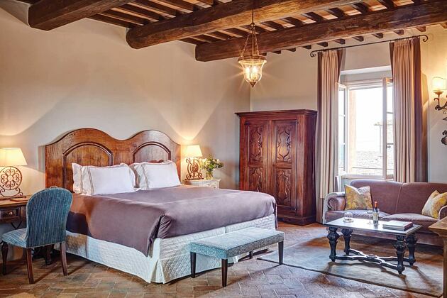 Bedroom at Castello di Casole Italy
