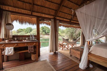Bedroom at Sindabezi Island Zambia