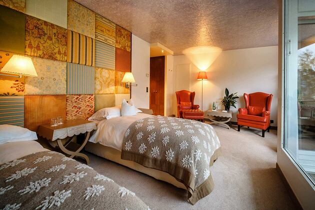 Bedroom at Tschuggen Grand Arosa Switzerland