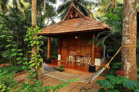 Cottage entrance at Somatheeram Kerala India