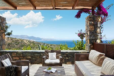Deluxe Room terrace at Daios Cove Crete Greece