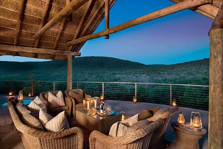 Dusk on the veranda at Great Fish River Lodge South Africa