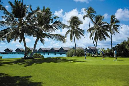 Golf course at Shangri la Villingili Maldives