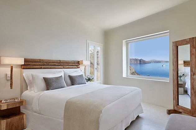 Mystery Villa Bedroom at Vedema Santorini Greece