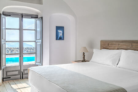 Olympian Villa Bedroom at Vedema Santorini Greece